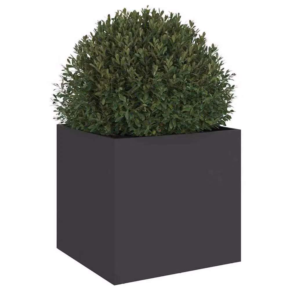 Berkfield Home Steel Planter Tub, Black, W: 42 cm, D: 40 cm, H: 39 cm – 4
