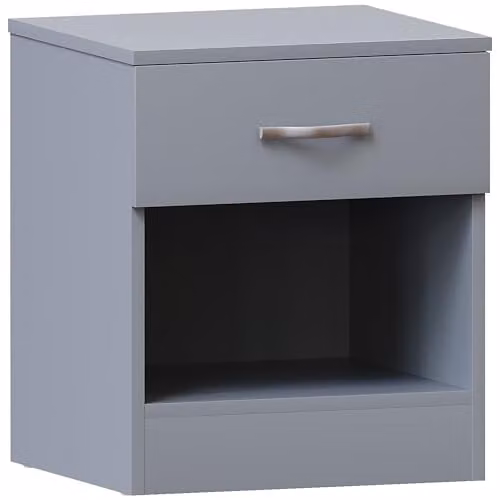 Vida Designs Grey Modern 1 Drawer Bedside Cabinet Storage Unit