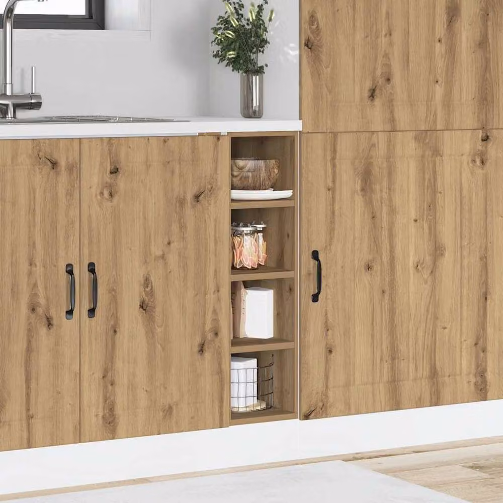 Berkfield Home Artisan Oak Kitchen Base Unit in Brown, W/D/H: 20.0 x 44.5 x 81.5 cm – 2