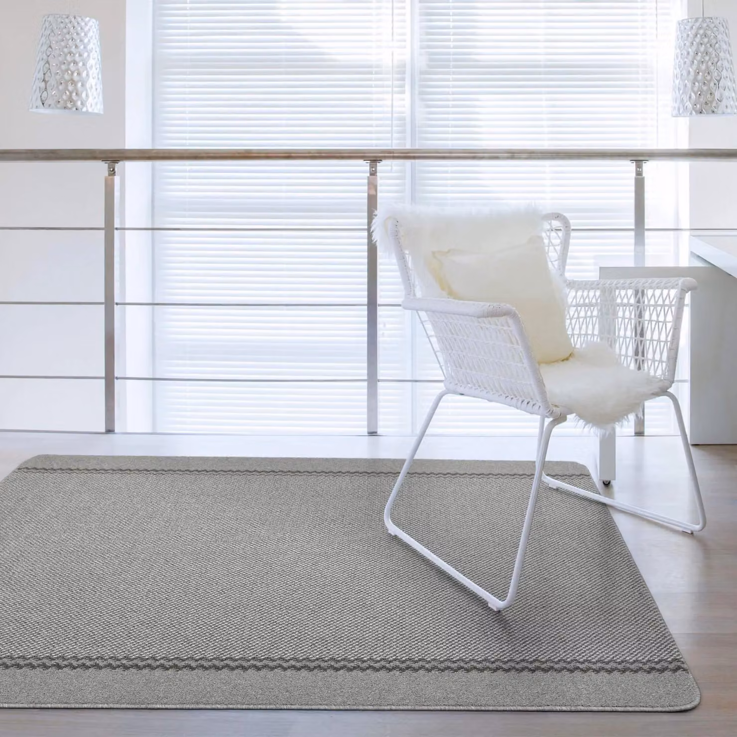 THE RUGS Washable Designer Bordered Rectangular Mat in Grey, W/D/H: 67 x 180 cm – 2
