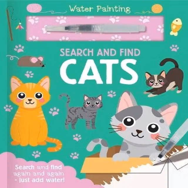 Georgie Taylor Search & Find Cats Hardback Book, Multicolour
