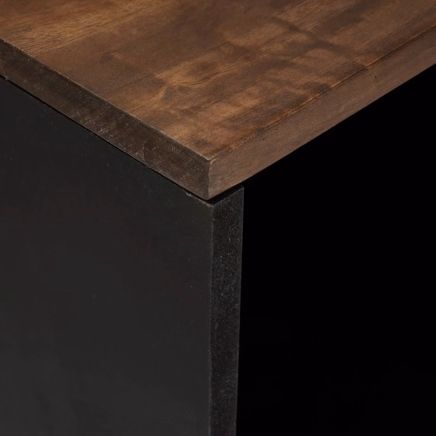 Berkfield Home Modern Mango Wood Sideboard in Brown and Black, W/D/H: 80 x 33.5 x 75 cm – 4