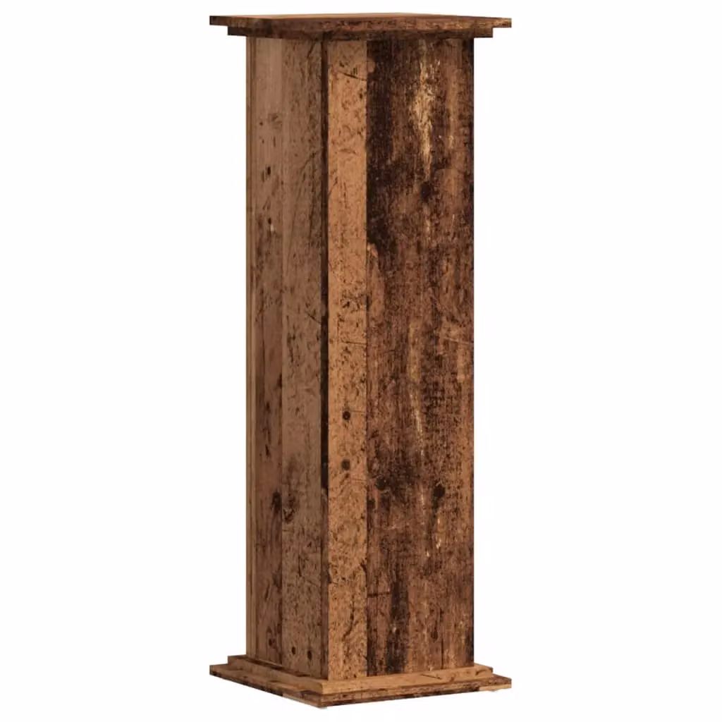 Berkfield Home Old Wood Plant Stand in Brown, W/D/H: 33 x 33 x 100 cm – 2