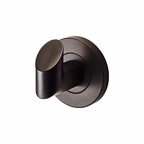 Loops Single Bathroom Robe Hook with Concealed Fix Rose in Matt Black, 44.5mm Projection – 2