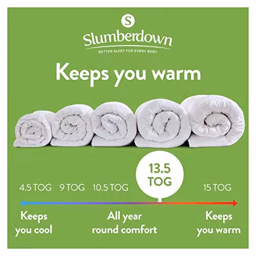 Slumberdown Anti Allergy King Size 13.5 Tog Winter Duvet and 2 Pillows Set, White, W/D/H: 225 x 220 cm – 2