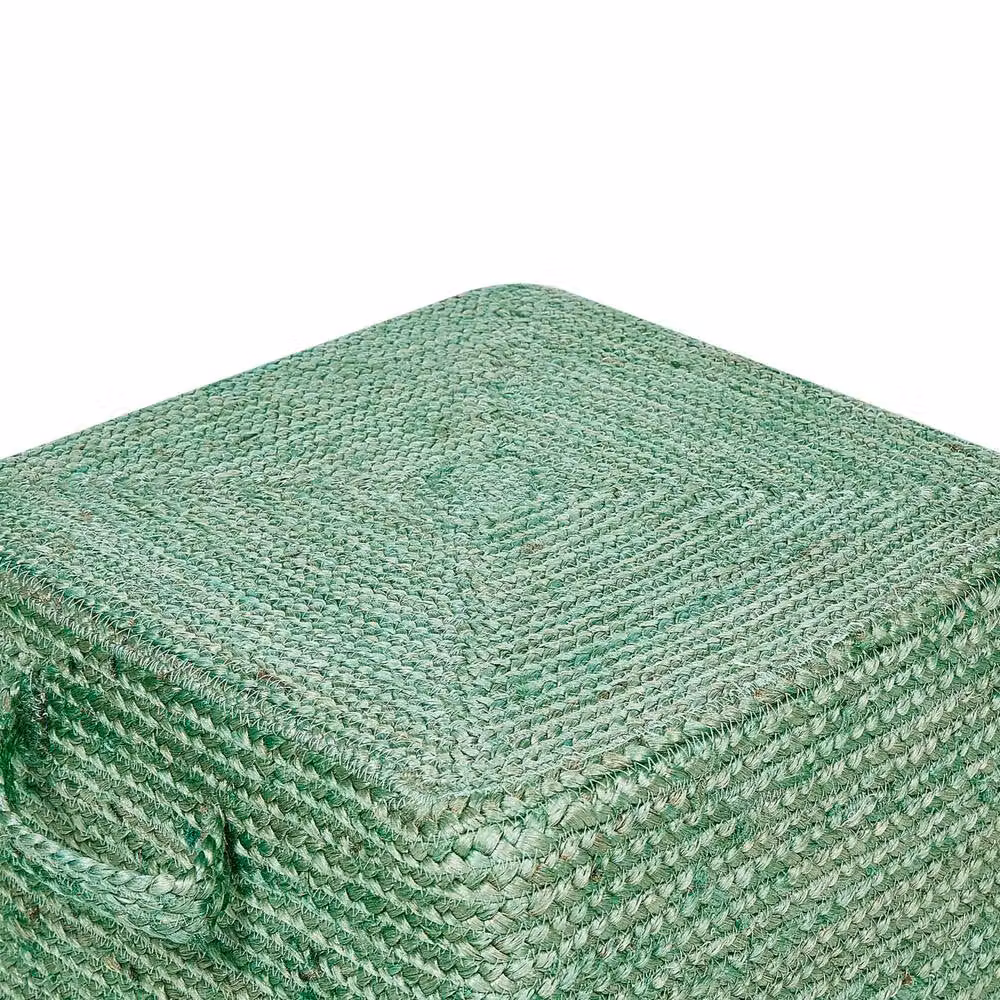 Wyld and Coco Green Jute Rectangular Pouffe, W/D/H: 45 x 45 x 30 cm – 4