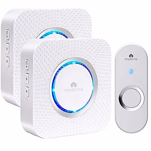 Switched On Products Wireless Plug-in Doorbell Kit with White Chime and Audio-Visual Notifications – 1