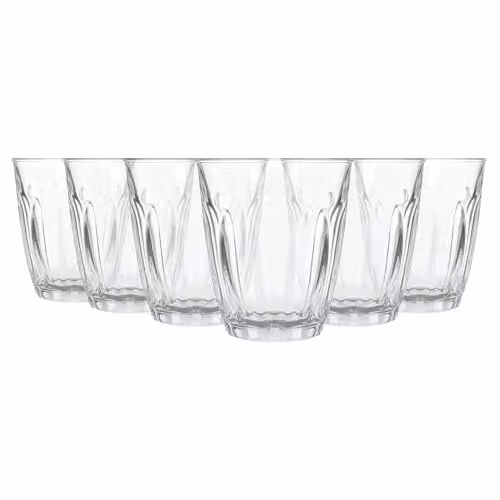 Argon Tableware Set of 6 Transparent Geometric Fluted Glass Espresso Tumblers, 100 ml