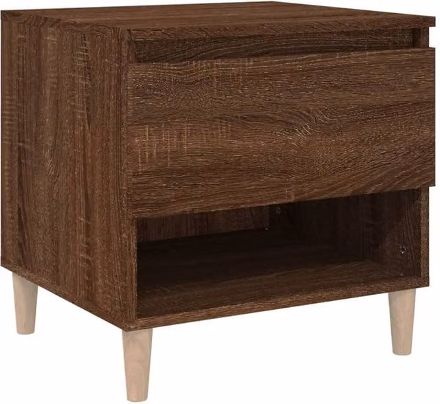 Berkfield Home Brown Oak Bedside Table W/D/H: 50 x 46 x 50 cm – 1