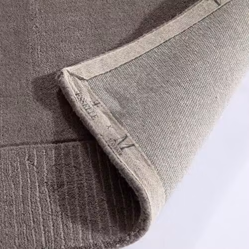 Esselle Home Grey Wool Rectangular Rug with Border, W: 80 cm, L: 150 cm – 2