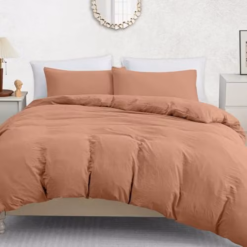 Pamposh Super King Pink Microfibre Duvet Cover and Pillowcase Set with Zipper Closure – 1