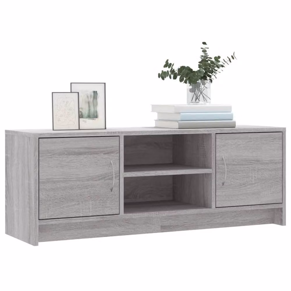 Berkfield Home Modern Grey Sonoma TV Cabinet, W: 102 cm, D: 37.5 cm, H: 37.5 cm – 3