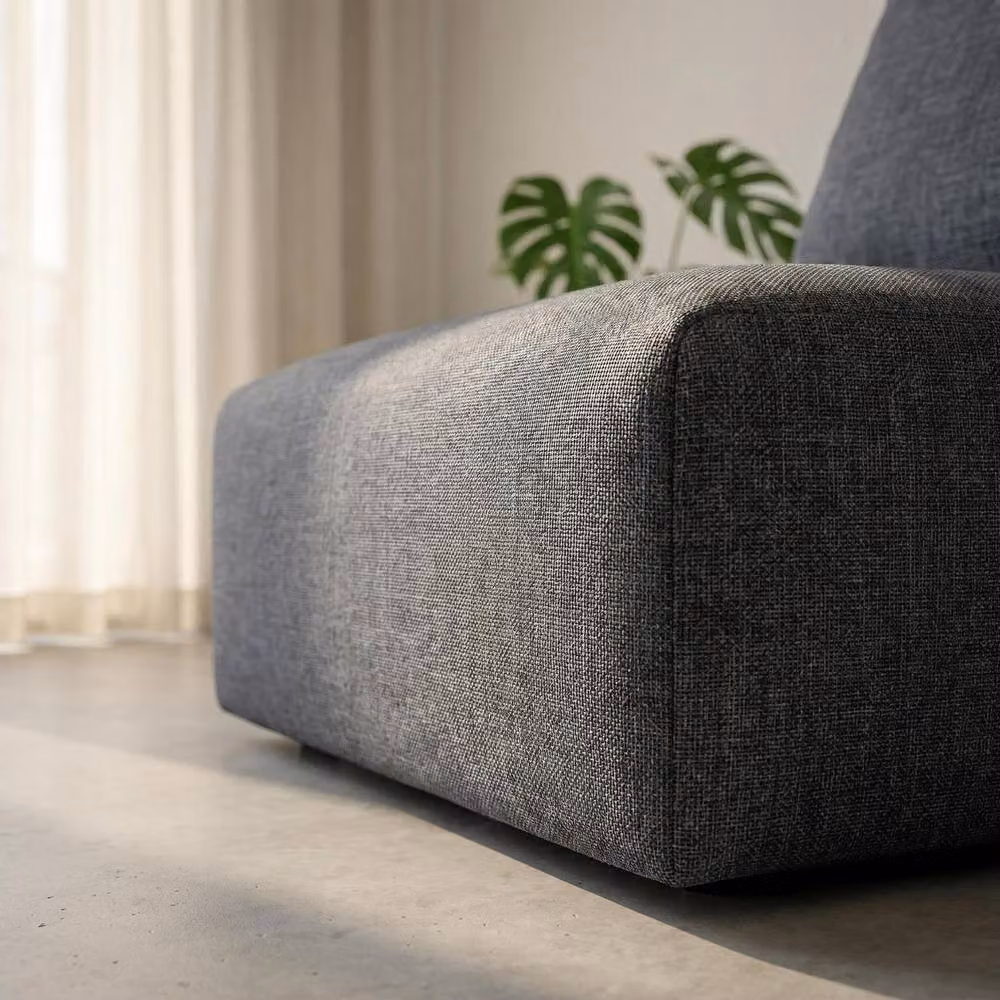 Abakus Direct Tokyo Single Seat Lounge Chair in Anthracite Grey Brushed Tweed Fabric – 3