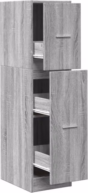Berkfield Home Apothecary Cabinet in Grey Sonoma, W/D/H: 30 x 41 x 118 cm