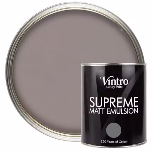 Vintro Luxury Matt Emulsion Multi Surface Paint in Dark Grey, 1L