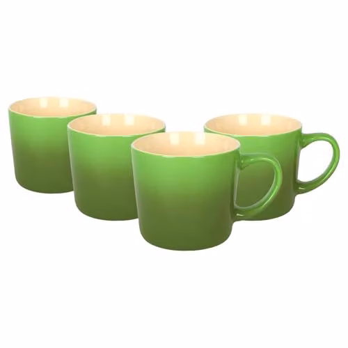 Argon Tableware Green Ombre Bone China Coffee Mugs, 330ml, Set of 4