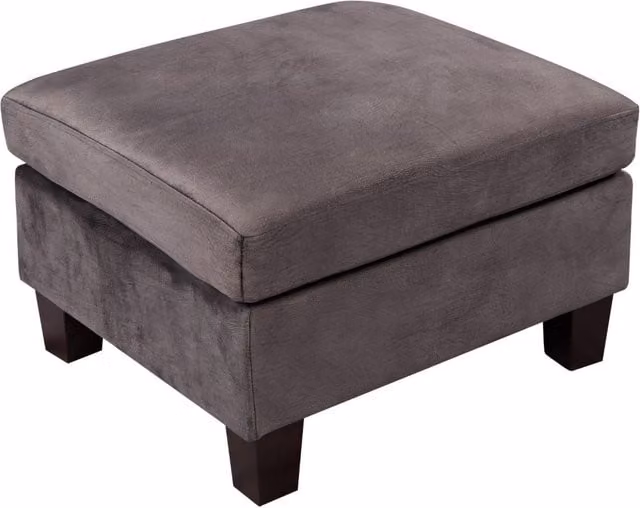 Comfy Living Ltd Brushed Velvet Rectangular Footstool in Grey