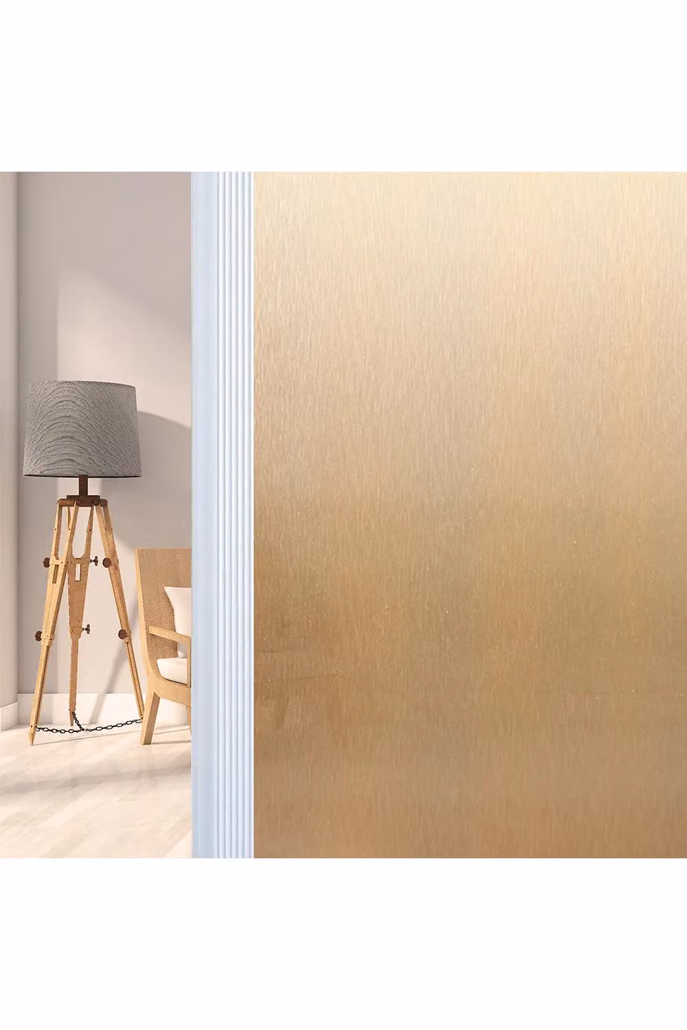 Living and Home Self-Adhesive Vertical Brushed Privacy Window Film in Orange – 2