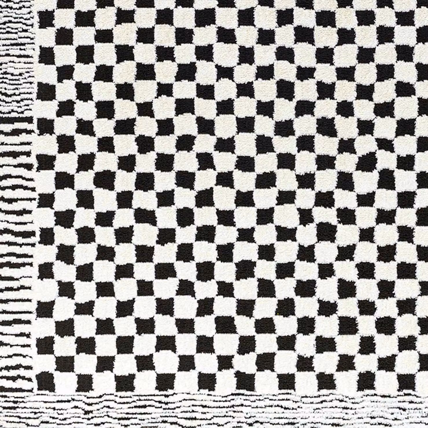 Livabliss Freud Modern High Pile Checkerboard Living and Dining Rug in Black and Brown, W: 80 cm, L: 220 cm – 7