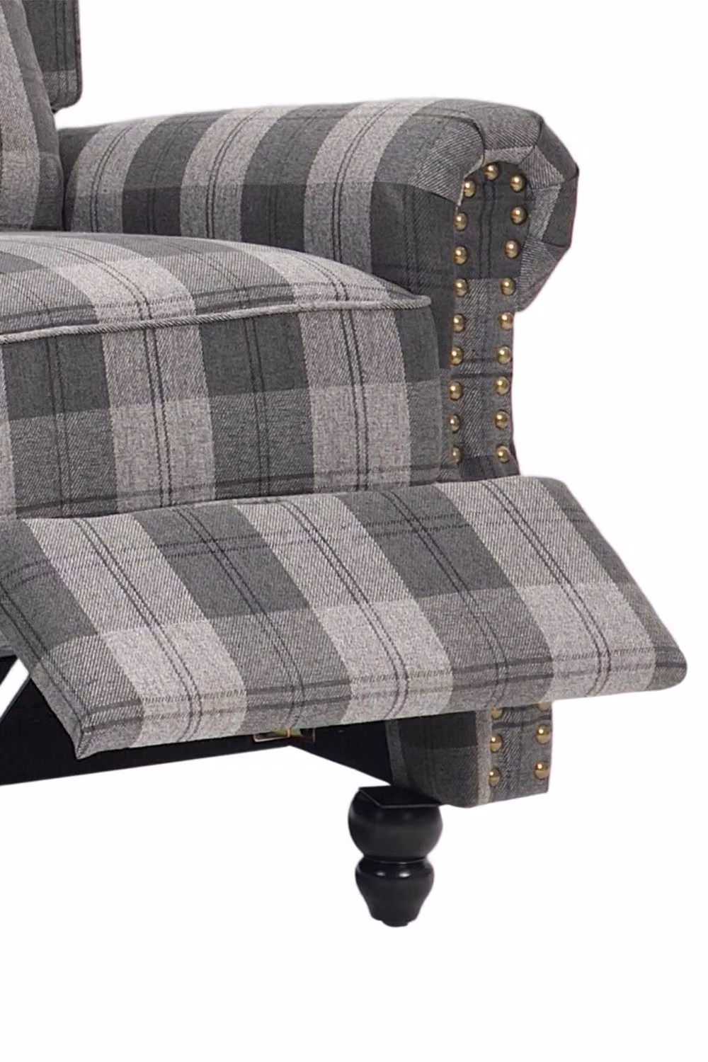 Garden Sanctuary Grey Linen Fabric Upholstered Pushback Reclining Armchair – 6