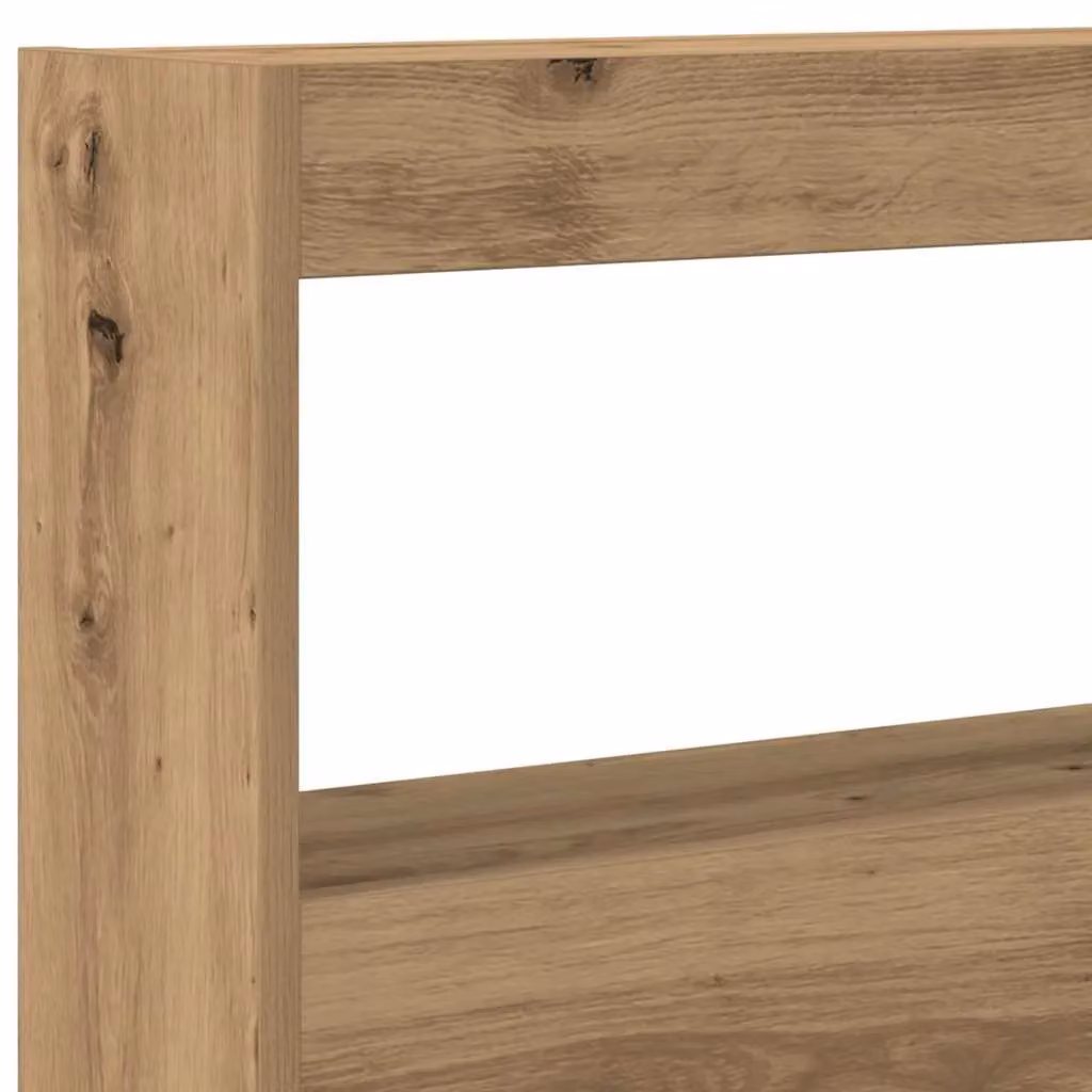 Berkfield Home Artisan Oak Headboard Cabinet with LED Lighting and USB Charging Port, Brown, W: 160 cm, D: 17 cm, H: 102 cm – 5