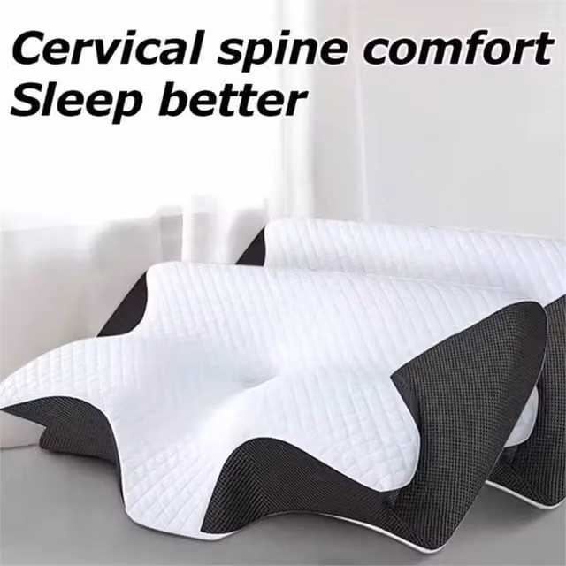 Nordara Ergonomic Memory Foam Pillow in White with Removable Breathable Cover for Neck and Shoulder Pain Relief – 1