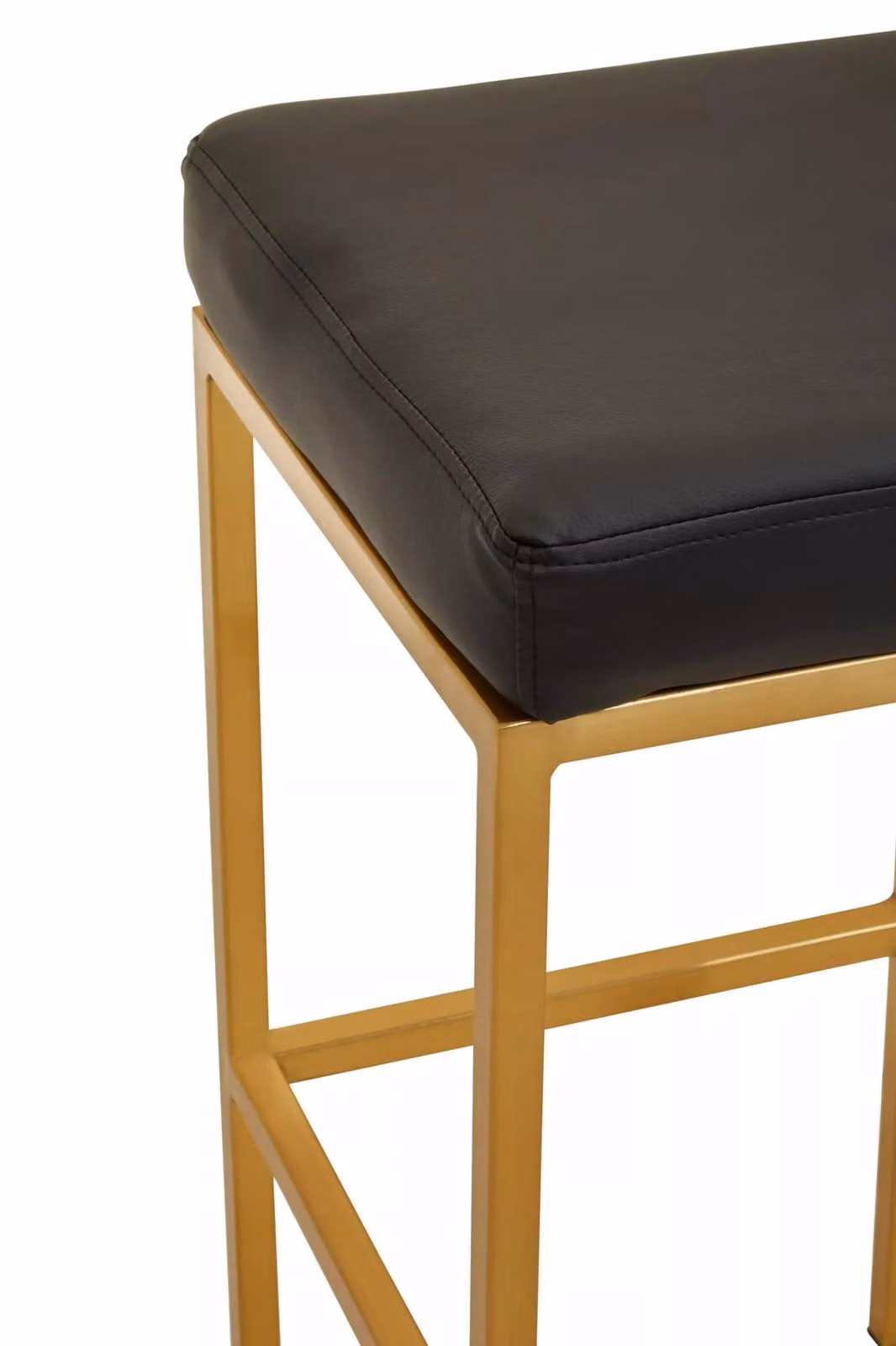 Interiors by Premier Orsina Modern Bar Stool in Black and Gold with Synthetic Leather Upholstery – 3