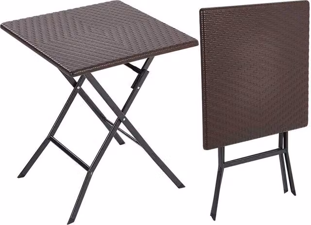 Garden Sanctuary Brown Rattan and Metal Outdoor Bistro Table – 1
