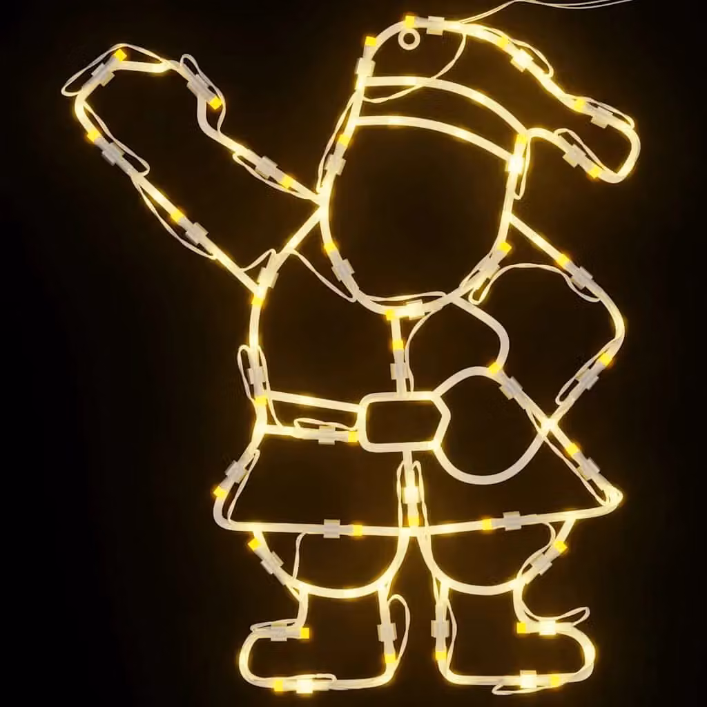 Berkfield Home Santa Silhouette Christmas Lights, 2 Pack, 35 LEDs, Warm White – 3
