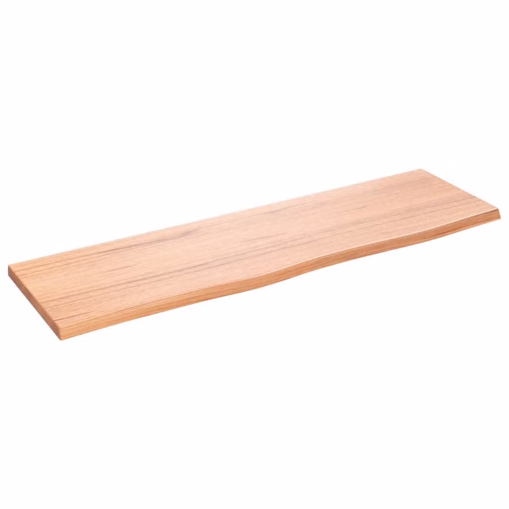 Berkfield Home Wall Mounted Oak Shelf with Integrated Lighting, Light Brown, W/D/H: 100 x 30 x 2 cm – 2