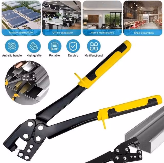 NESTLUNE Steel Stud Crimper Hand Keel Metal Punch Lock in Black W: 520 mm, L: 10000 mm – 1