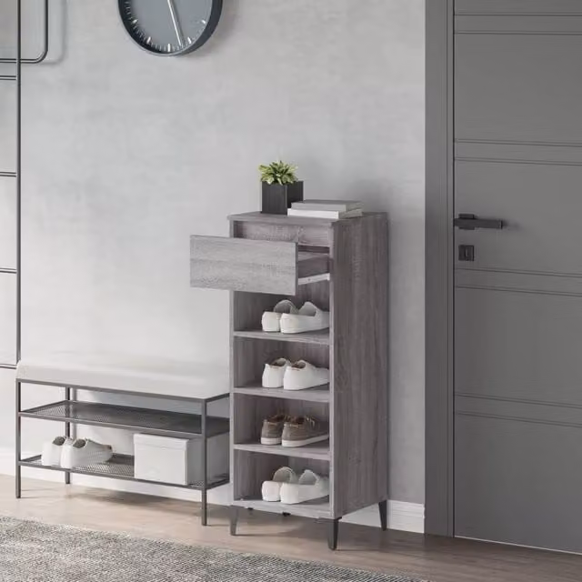 Berkfield Home Grey Sonoma Shoe Rack, W: 40 cm, D: 36 cm, H: 105 cm – 1