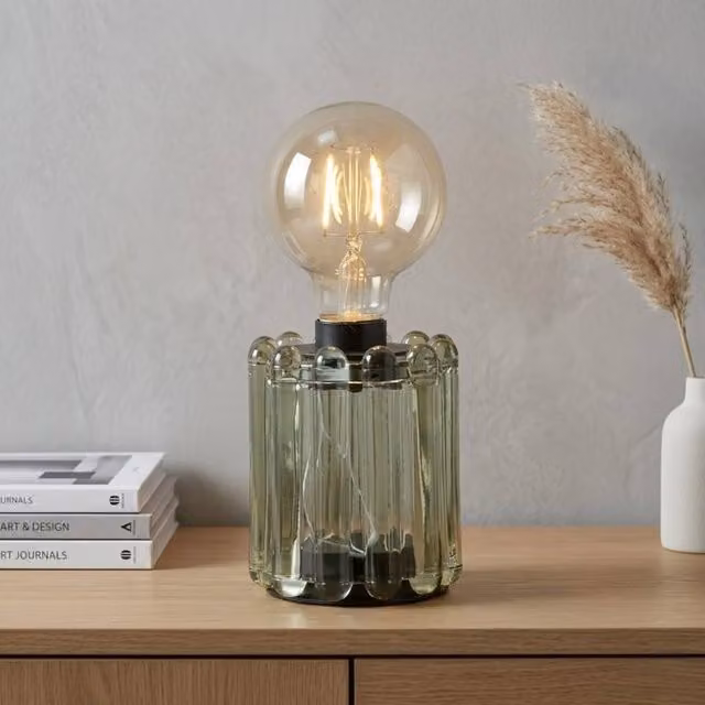 Garden Greatness Milan Olive Bulb Glass Table Lamp in Green and Transparent – 1