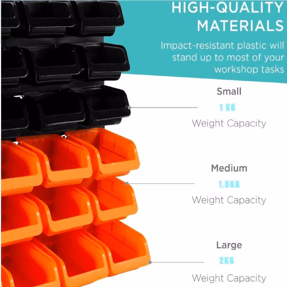 Havendro 44 Piece Wall Mounted Garage Storage Pegboard in Orange – 2