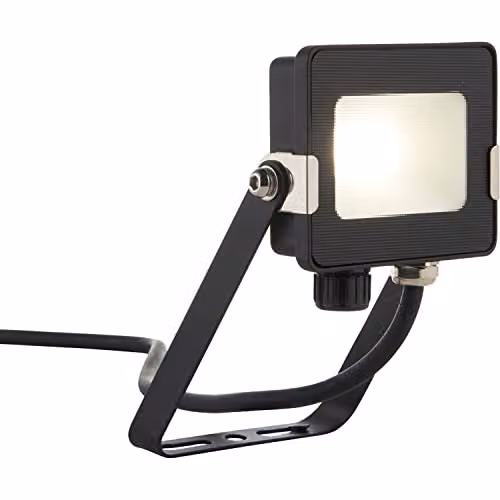 Loops 10W Cool White LED Outdoor Waterproof IP65 Floodlight in Matt Black Aluminium and Glass – 2