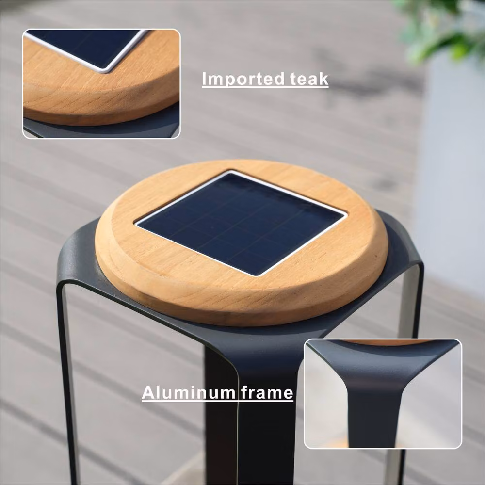 MIMO Outdoor Solar LED Lantern in Black with Warm White Light and Touch Control – 3