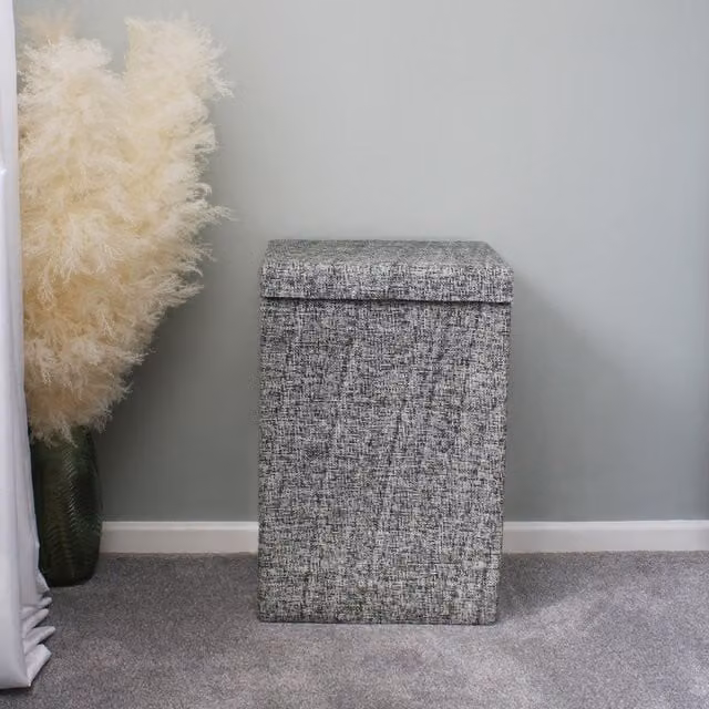 JVL Urban Rectangle Paper Laundry Basket in Grey