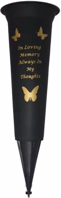 David Fischhoff Always In Thoughts Memorial Grave Plastic Spike Vase in Black – 1