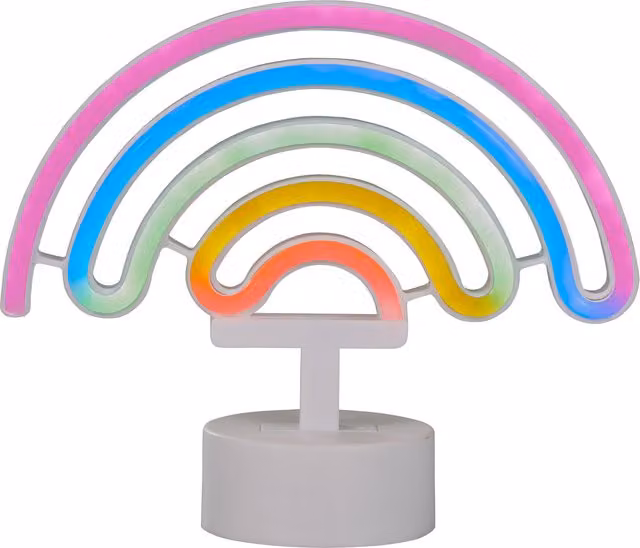 Litecraft Glow Children's Rainbow Neon Table Lamp, Multicolour