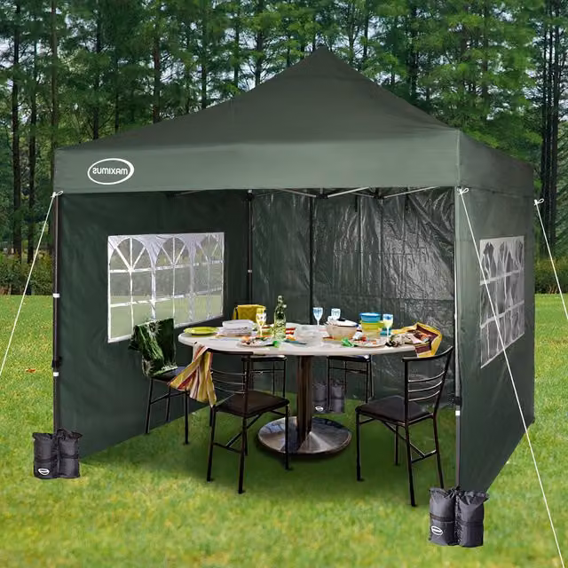 MCC Direct Maximus Heavy Duty Pop Up Gazebo with Removable Sides, Green