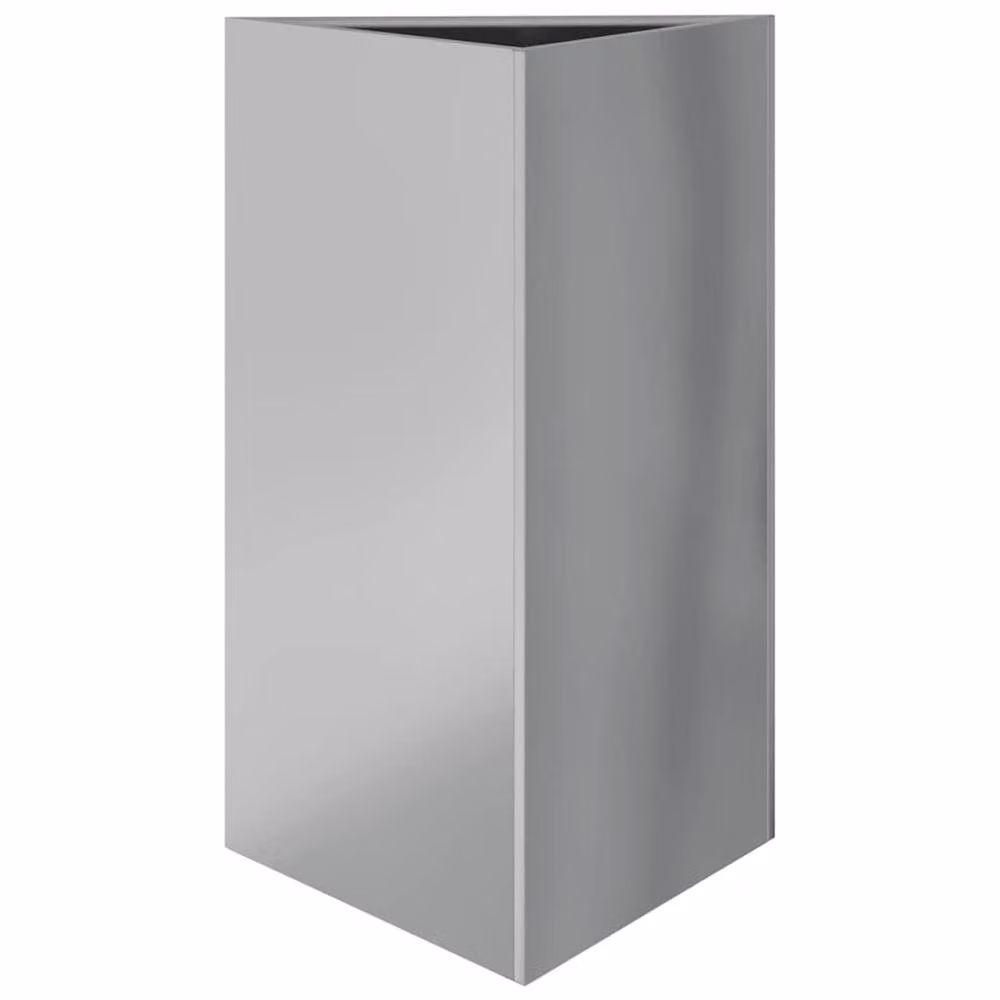 Berkfield Home Garden Triangular Planters, 2 Piece Galvanised Steel Set in Silver, W: 50 cm, D: 43 cm, H: 75 cm – 2