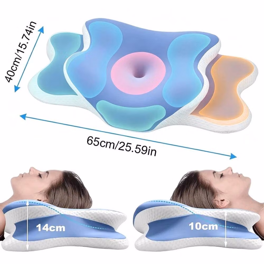 KORVIXA Ergonomic Cervical Memory Foam Pillow in Blue, Single Size – 2