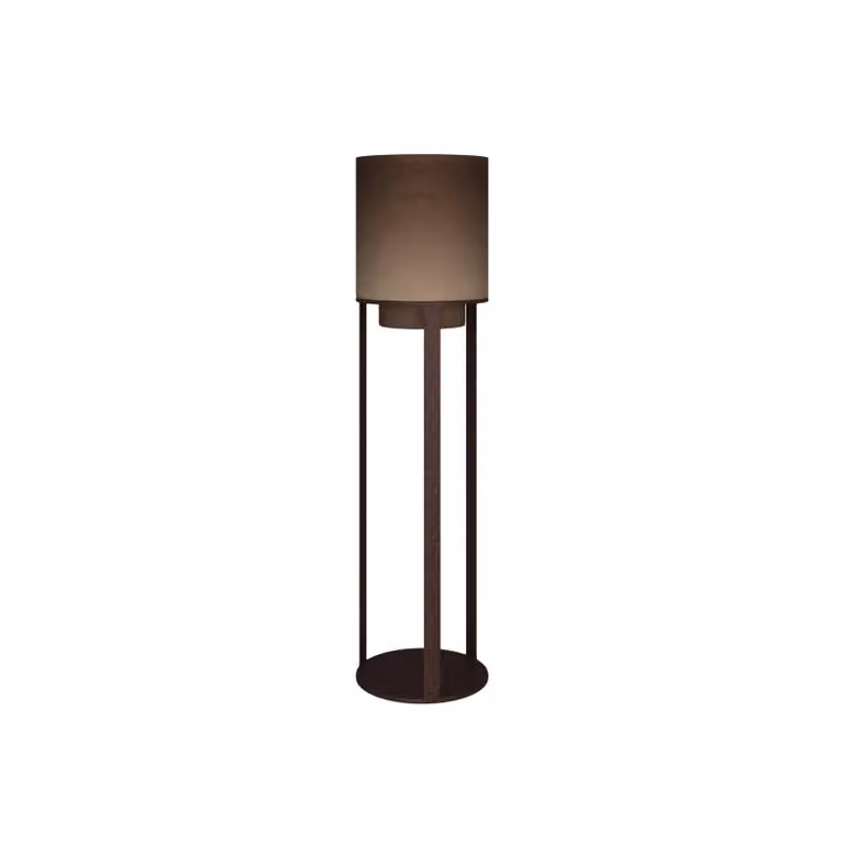 Dome Deco UZON Hurricane M Metal Tabletop Pillar Candle Holder, Brown, Round