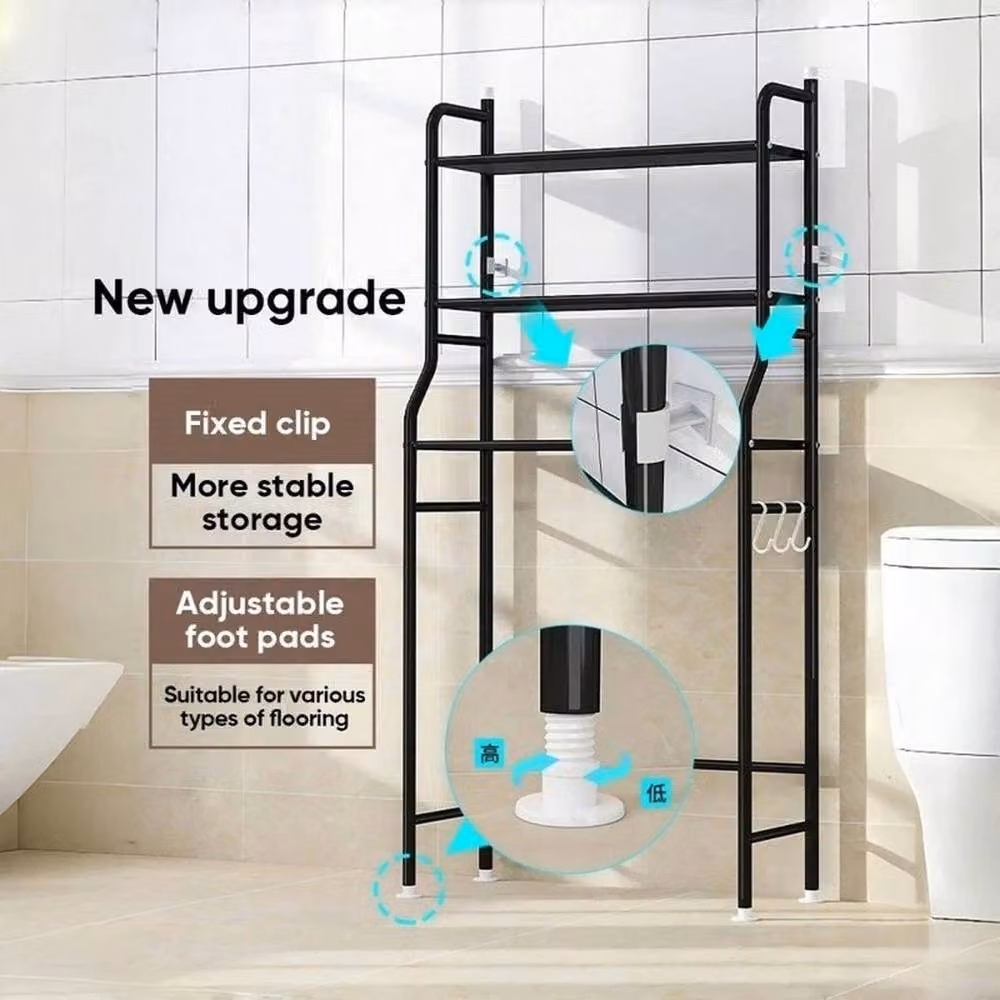FORGEVIO Modern 3 Tier Freestanding Over Toilet Bathroom Rack in Matt Black – 2