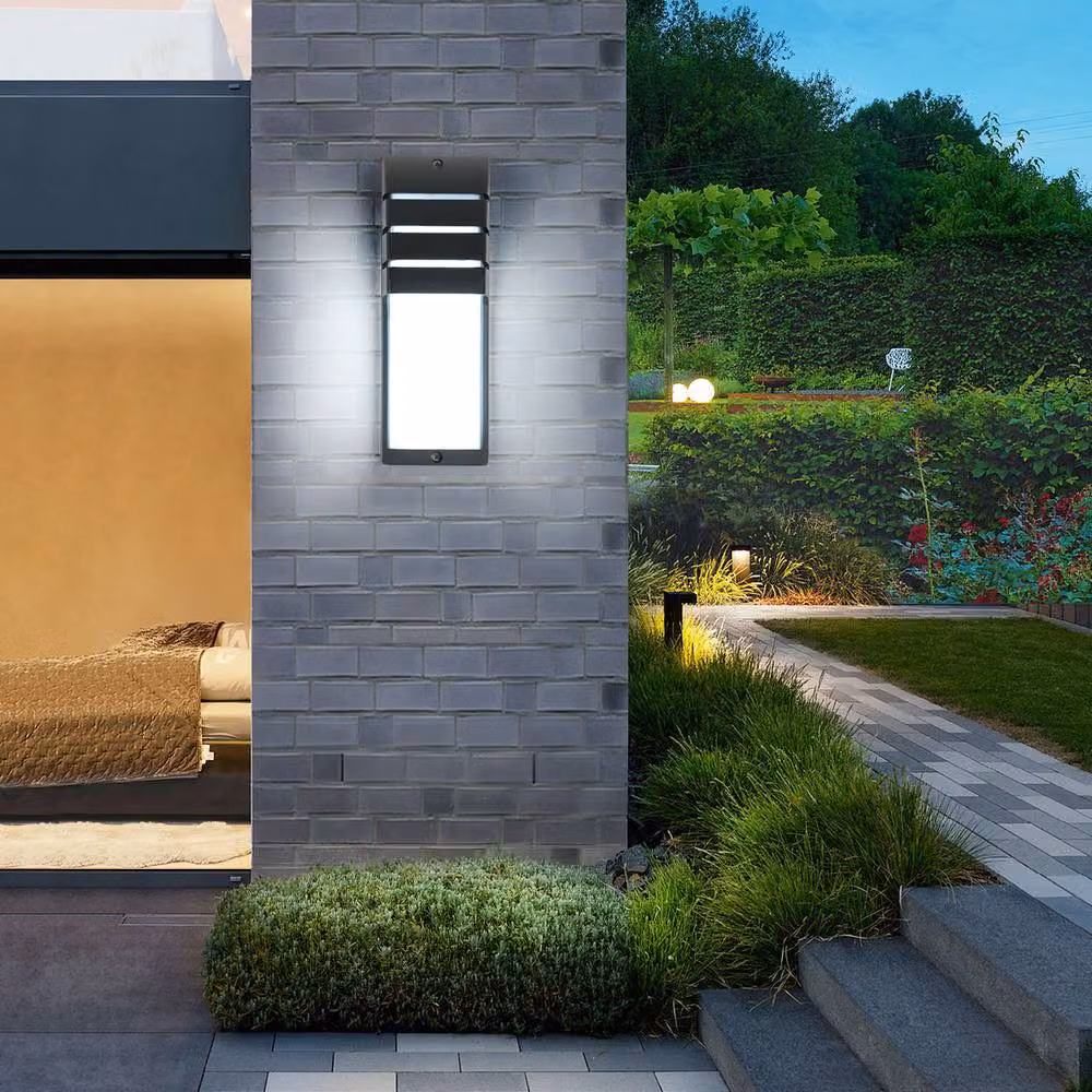 COMELY 12W LED Outdoor Wall Light, Black Aluminium IP65 Waterproof Up and Down Modern Garden Light – 4