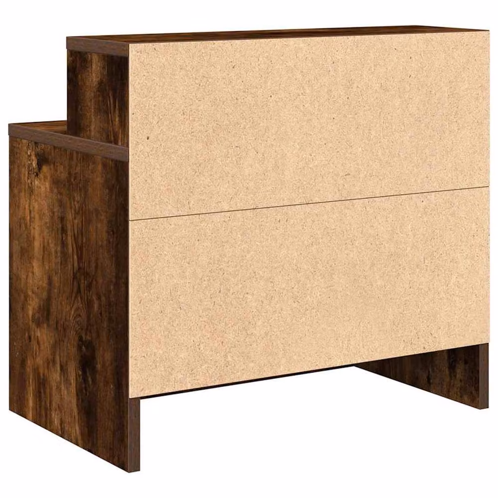Berkfield Home Set of 2 Smoked Oak Bedside Cabinets with Drawer, Brown, W/D/H: 51 x 31 x 47 cm – 7