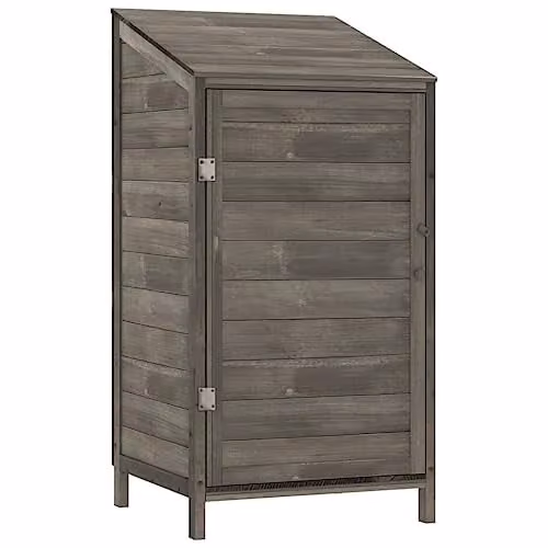 vidaXL Anthracite Solid Wood Fir Garden Shed Tall Cabinet W/D/H: 55 x 52 x 112 cm