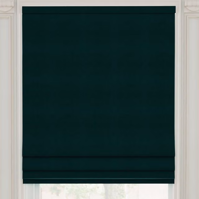 Linda Barker Royal Velvet Made to Measure Roman Blind in Petrol Dark Teal