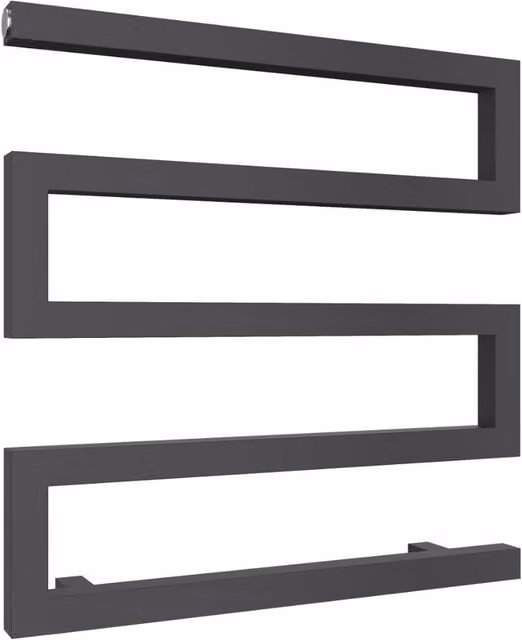 Bathroom Kingdom Serpe Anthracite Designer Heated Towel Rail, Grey, W: 51.0 cm, H: 50.0 cm