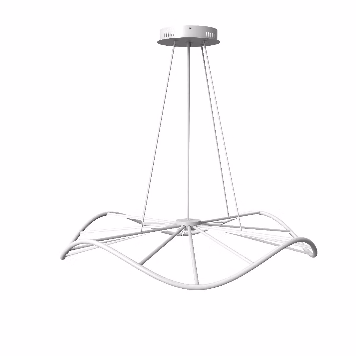 CGC Lighting Paraplu 1 Wave White LED Ceiling Pendant Light, Diameter: 90 cm – 3